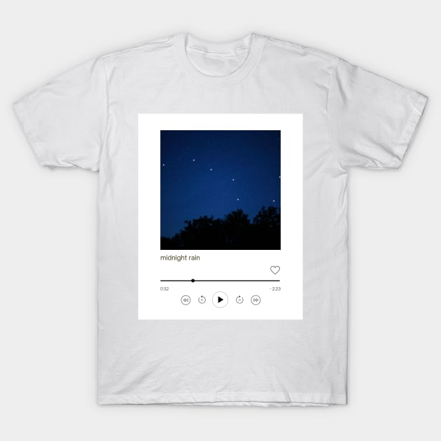 Midnight Rain Song Print - Taylor Swift T-Shirt by madiwestdal